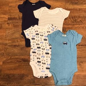 Baby Boy 0-3M Short Sleeve Onesies (4-Pk)